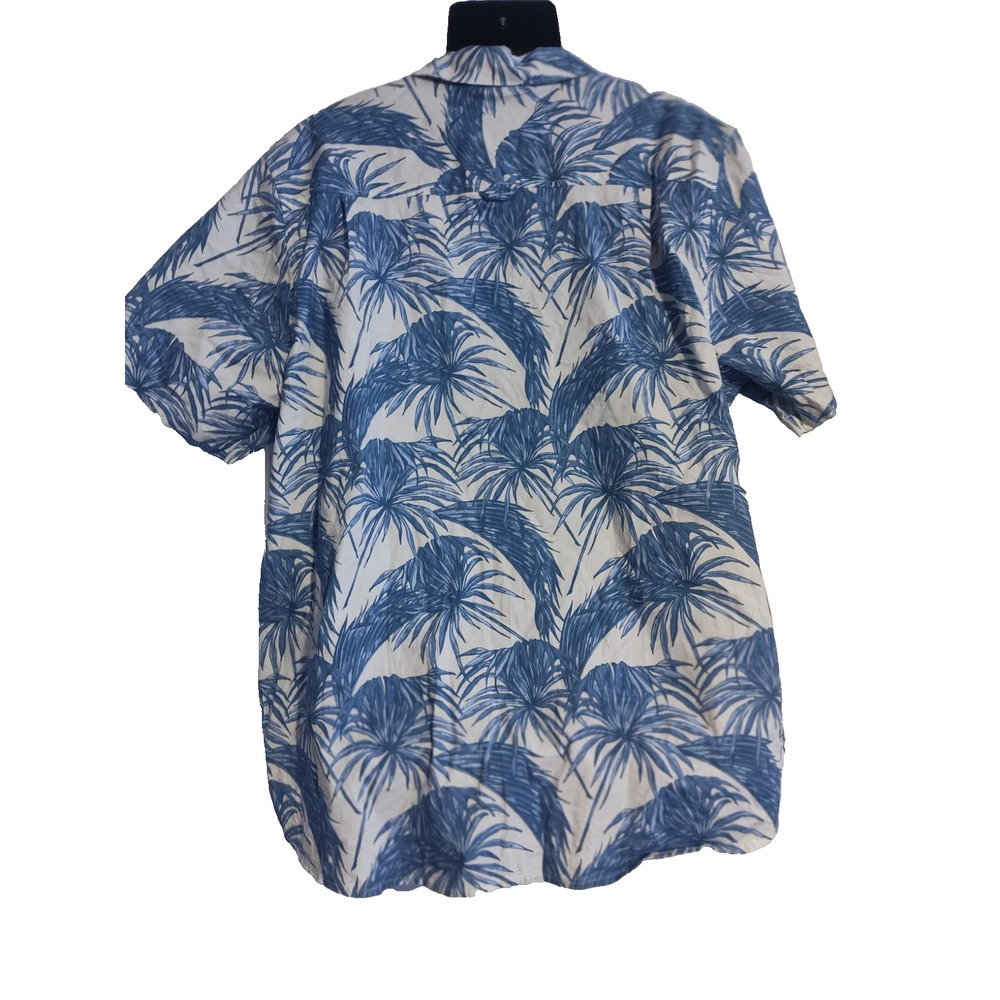 Hurley Tropical Leaf Blue & White Casual Button-Up Top XXL Bag2 - Picture 2 of 4